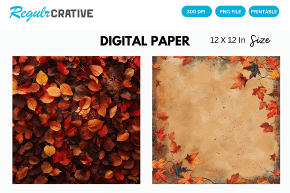 3D Autumn Freebie Fall Digital Paper