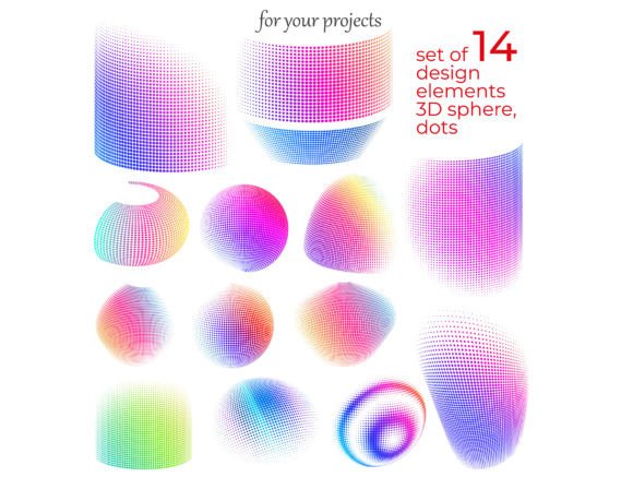 3D Balls Halftone of Dots: Sphere and Beautiful Design Elements for Modern Creatives