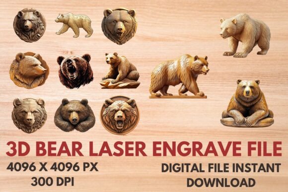 3D Bear Laser Engrave File – A Creative Tool for Modern Designers and Makers