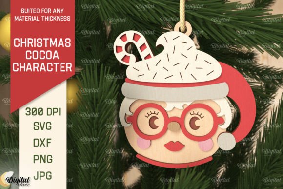 3D Christmas Cocoa Mrs Claus Laser Cut: A Creative Twist for Festive Designs