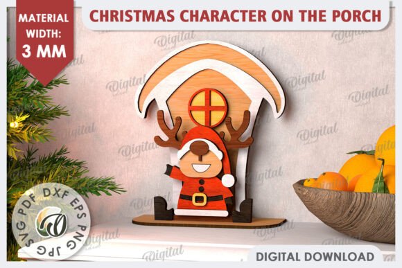 3D Christmas Deer on the Porch Laser Cut – Creative Possibilities for Holiday Design