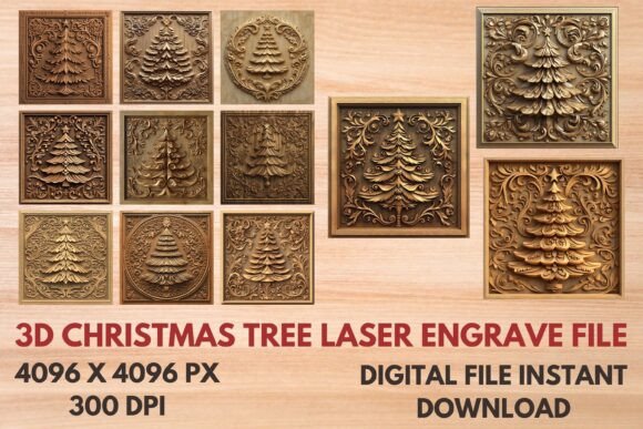 3D Christmas Tree Laser Engrave File for Creative Projects
