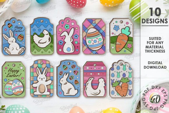 3D Easter Gift Tags Laser Cut Bundle: A Creative Digital Resource for Festive Designs