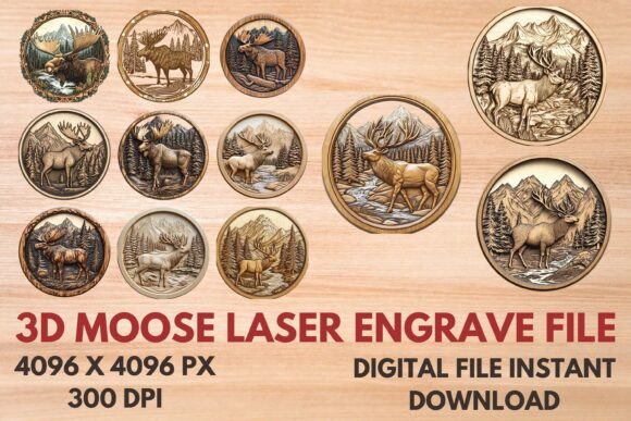 3D Moose Laser Engrave File for Creative Projects