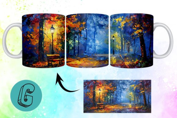 3D Oil Paint Fall Street Mug Wrap 01 – A Strategic Creative Tool for Quality Outputs