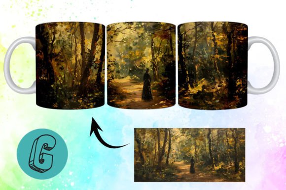 3D Oil Paint Forest Garden Mug Wrap 13: A Creative Tool for DIY Enthusiasts