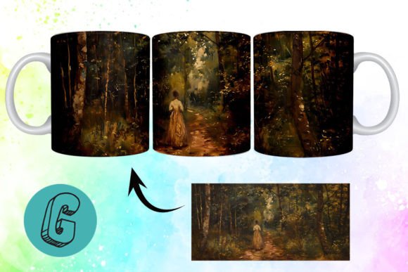 3D Oil Paint Forest Garden Mug Wrap 16: A Creative Tool for DIY Enthusiasts