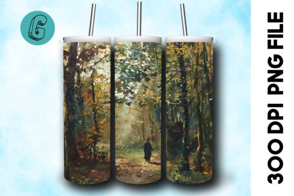 3D Oil Paint Forest Tumbler Wrap 24: A Creative Staple for Designers