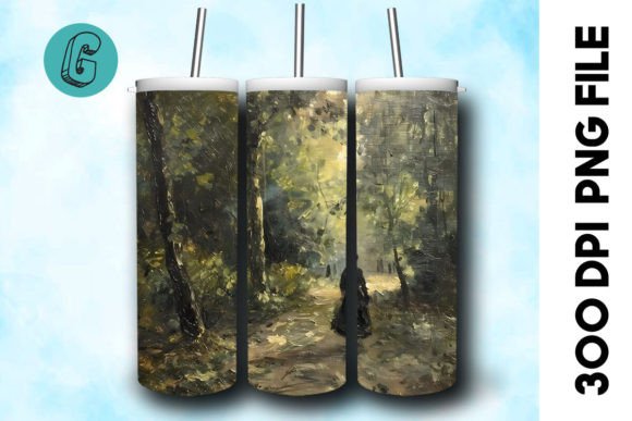 3D Oil Paint Forest Tumbler Wrap 35: A Creative Digital Asset for DIY Enthusiasts