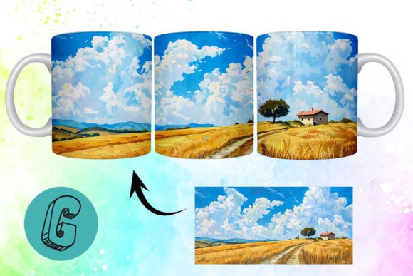 3D Oil Paint Landscape Mug Wrap 20