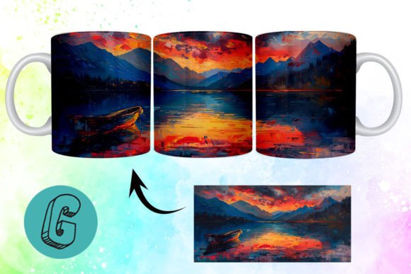 3D Oil Paint Lonely Boat Mug Wrap 12: A Creative Tool for Modern DIY Enthusiasts and Entrepreneurs