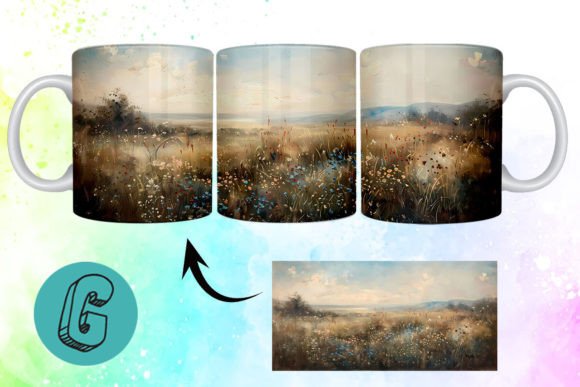 3D Oil Paint Wildflowers Mug Wrap 02: A Versatile Design for Creative Projects