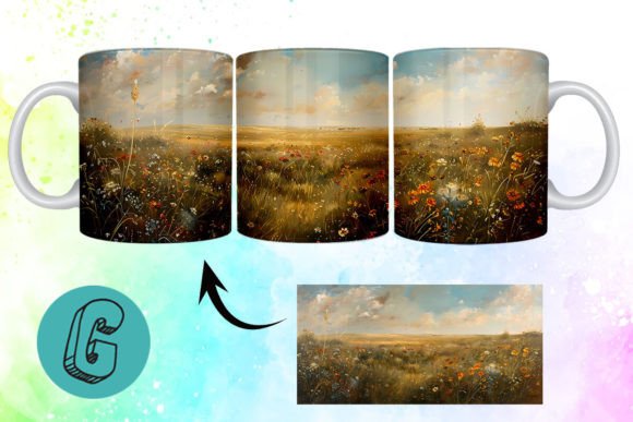 3D Oil Paint Wildflowers Mug Wrap 03: A Creative Digital Resource for DIY Enthusiasts