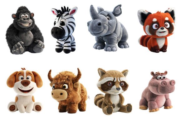 3D Plush Children's Toy Icon Clip Art: A Versatile Design Resource for Creators