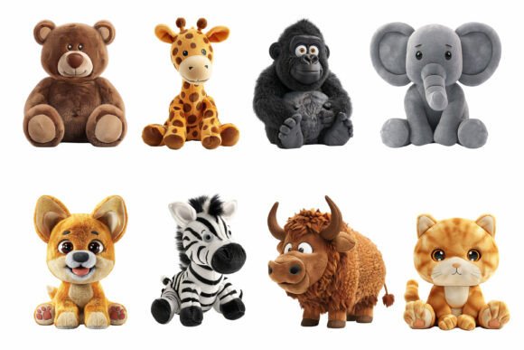 3D Plush Children’s Toy Icon Clipart for Creative Projects