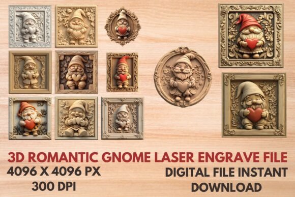 3D Romantic Gnome Laser Engrave File: A Versatile Tool for Creative Projects