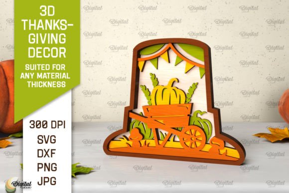 3D Thanksgiving Decor Laser Cut. Layered
