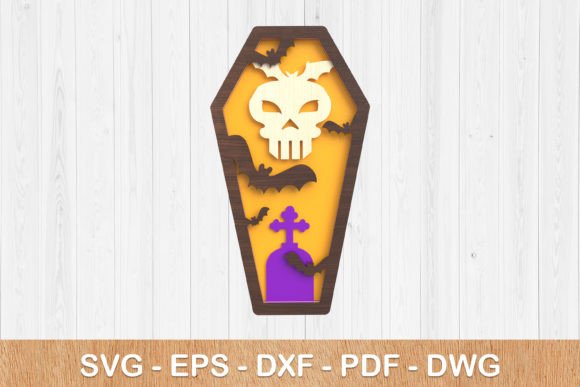 Halloween Coffin 3D SVG Laser Cut for Creative Projects
