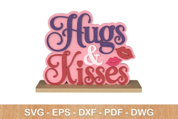 Hugs Kisses 3D Valentine Sign