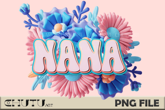 NANA PNG - 3D Floral Grandmother Design