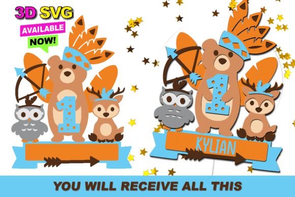 Tribal Wild Animals Cake Topper 3D SVG – Creative Possibilities in One Download